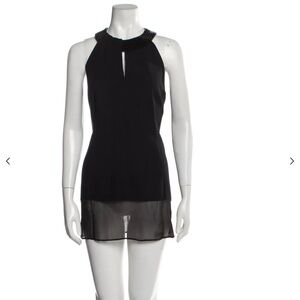 Akris Dress Top with Metal Chain Collar